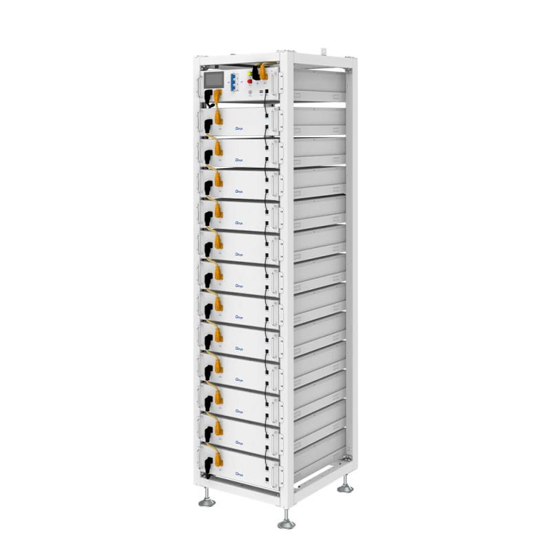 Deye Standard 19inch rack, caninstall 12 pcs batteries and 1 pcs High Voltage Battery cluster control box